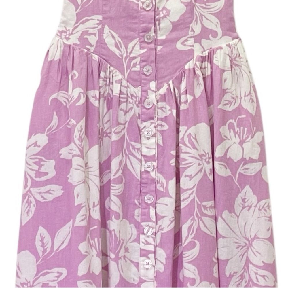 NWT Free People The Perfect Sundress Size XS Pink White Floral Linen Maxi Dress - Picture 6 of 10